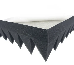 Pyramiden Schaumstoff Ca1 m² Ca 97,5 x 97,5 x 7 cm Selbstklebend Akustik Dämmung - Bild 1 von 3