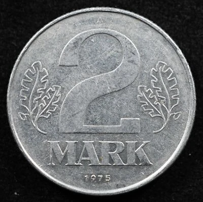 East Germany 2 Mark 1975A, Coin, Inv#F466 - Image 1 of 2