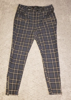 Pantalones ajustados al tobillo Torrid Multi Plaid Ponte para mujer 10 azul verde tiro alto Foto 1 de 4