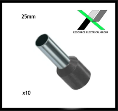 Paquete de férulas de cable de 25 mm2 x 10, bootlace, crimpadoras de pasador, manguitos de alambre Foto 1 de 4