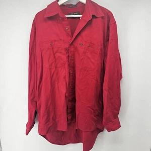 Mens Colours By Alenxander Julian Red Button Down Top Size L - Picture 1 of 7