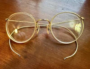 Vintage Antique 1/20 12k Yellow Gold Filled Ful-Vue Glasses Eyeglasses Wire Rim - Picture 1 of 6