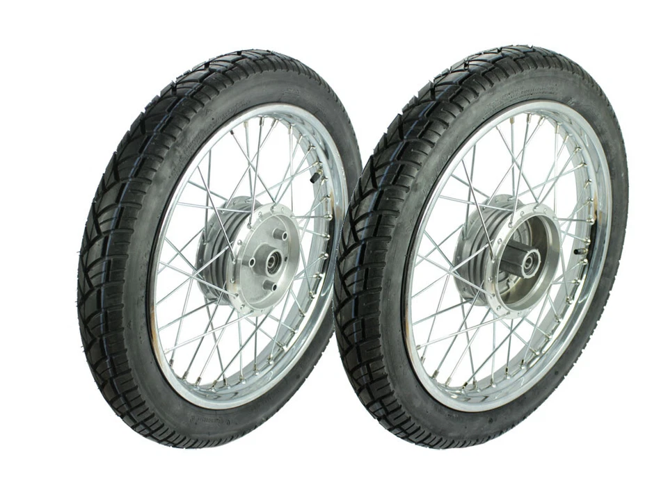 Paar Räder für Simson S51 S50 S53 S70 KR51 Schwalbe Star Komplett Rad 16 Reifen - Bild 1 von 1
