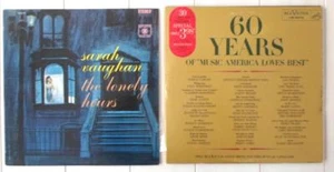 2 ALBUM SARAH VAUGHN Lonely 60 Year AMERICA LOVES BEST Caruso Como Dorsey Vinyl - Picture 1 of 1