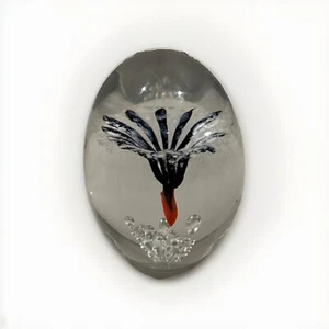 Daum France Crystal Flower Art Glass Paperweight. Signed - Picture 1 of 7