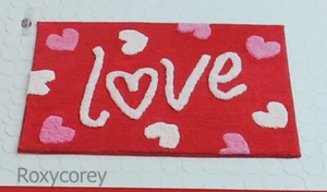 Valentine's Day Red Love with Heart Bathroom Bath Kitchen Rug 20x30 NWT - Picture 1 of 2
