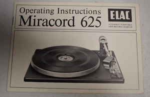 Original ELAC Automatic Turntable 625 Operating Instructions Manual - Picture 1 of 2