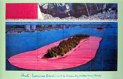 Póster JAVACHEFF CHRISTO islas rodeadas (1982) 25" x 39" 1983 contemporáneo P Foto 1 de 4