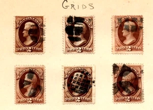 146 USED STAMPS WITH GRID TYPE FANCY CANCEL, FREE DELIVERY IN USA - Picture 1 of 1