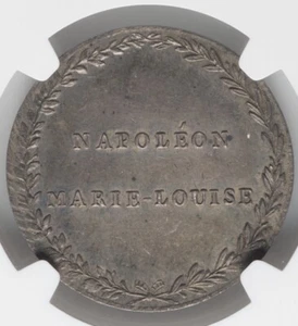 1810-FRANCE Emperor NAPOLEON I BONAPARTE Silver Medal -Arrival MARIE LOUISE  NGC - Picture 1 of 4