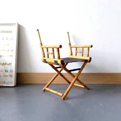 Vintage TELESCÓPIO Cadeira Diretora Dobrável de Bambu Granville NY Palm Beach Moderna  - Imagem 1 de 4