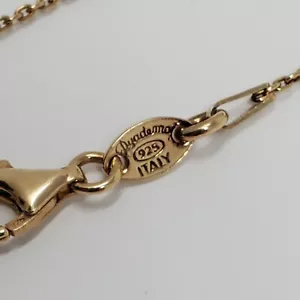 "Collar Vintage MARCADO DYADEMA ITALIA 925 Cadena de Plata Esterlina Oro Lavado 18" - Imagen 1 de 15