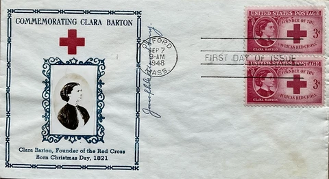 Crosby 967 Clara Barton American Red Cross Born Christmas Day 1821 Oxford MASS Cover