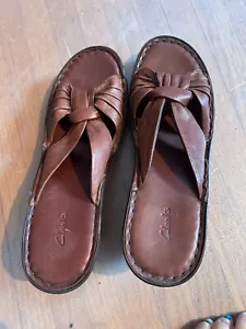 Clarks Artisan Collection Women's Size 10 B open toe leather slides - Picture 1 of 6