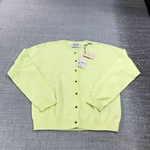 Scotch Soda Sweater Womens Large Cardigan Cashmere Yellow Wool Preppy - Picture 1 of 12