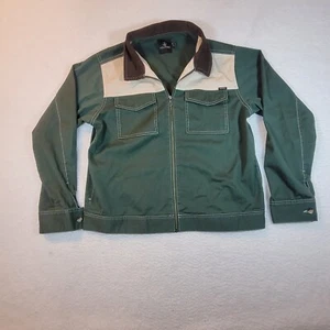 Volcom Jacket Womens Medium Size 8 Green Cream Brown Corduroy Collar Frochickie - Picture 1 of 10