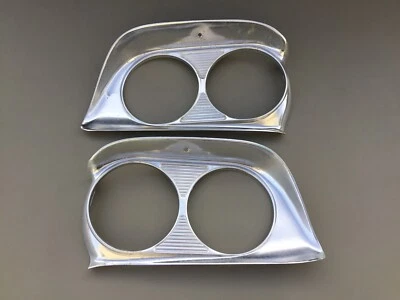 Ford Galaxie Fairlane 500 1959 conjunto de bisel de ajuste de faros de conductor pasajero OEM Foto 1 de 4