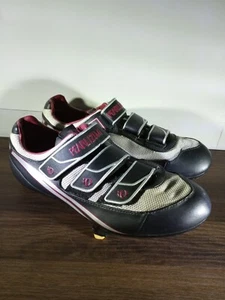 Pearl Izumi Womens Black & Purple 💜 3 strap Cycling Bike Shoes Leather Size 40 - Picture 1 of 9
