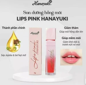 1x Hanayuki Lips Pink 100% Original - helps soften lips, rosier lips Hong moi