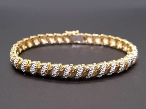 6Ct Round Cut Lab-Created Diamond Women’s Tennis Bracelet – 14K Yellow Gold FN - Picture 1 of 6