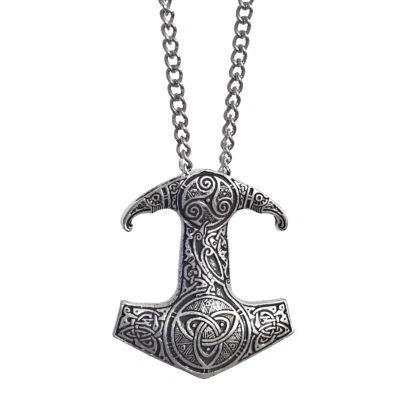 Collar colgante Raven Skane Thors Hammer Triquetra Triskele Hugin Munin en caja Foto 1 de 4