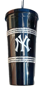 MLB NUEVA YORK NY YANKEES BOTELLA DE AGUA DE PLÁSTICO DURO 22 ONZAS AZUL DIAMANTE - Imagen 1 de 4