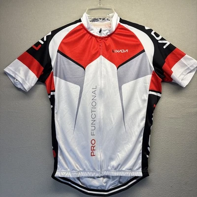 Jersey de ciclismo Lixada adulto mediano rojo blanco cremallera completa 100 % poliéster bolsillos Foto 1 de 4