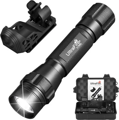 ULTRAFIRE 1000 High Lumen Tactical EDC Flashlight with Holster,Single Black  - Image 1 of 4