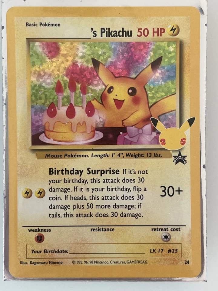Birthday Pikachu Holo 24 Celebrations Classic Collection Pokémon 2021 LP - Image 1 of 1