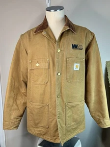 Abrigo de Colección Carhartt Manta Forrada CO1 BRN Marrón Tareas Granero 44 Logo Bordado Usado en Excelente Condición - Imagen 1 de 9