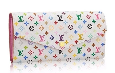 Louis Vuitton Takashi Murakami Multicolor Sarah Long Wallet White - Great Cond. - Image 1 of 4