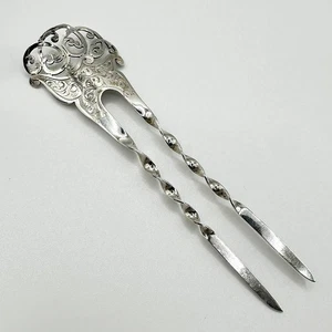 VIKTORIANISCHER HAARSCHIEBEKAMM STERLINGSILBER SHEFFIELD 1898 WILLIAM BATT & SONS - Bild 1 von 5