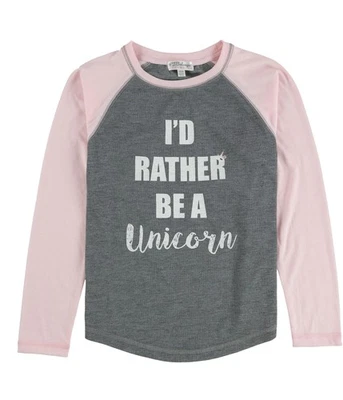 P.J. Salvage I'd Rather Be A Unicorn Pajama Tops Grey M (10) - Image 1 of 2