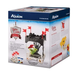 Betta Castle Aquarium Fish Tank Kit, Black, Half Gallon - Picture 1 of 5