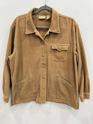 Chaqueta Blassport Tostada Pana Botón Frontal Mujer’s XL Shacket 100% Algodón Foto 1 de 4