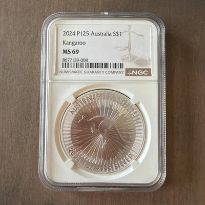 2024 P125 Australia S$1 NGC MS69 Canguro Foto 1 de 4
