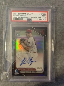 2024 Bowman Chrome Baseball Daniel Eagen Black Refractor Auto /10 PSA 9 - Bild 1 von 2