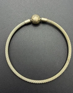 Pandora 7.25" Sterling Silver Mesh Charm Bracelet Patha X10 - Picture 1 of 12