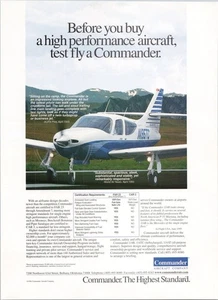 Commander Aircraft 1996 Print Ad High Performance 114TC Plane Aviation - Picture 1 of 1