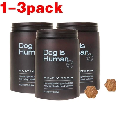 1-3x Dog Is Human Daily Multivitamin Dog Health Wellness Chicken Flavor 60 Pcs ^ - Image 1 of 4