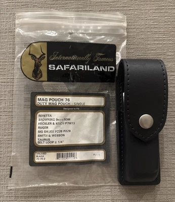 Safariland Mag Pouch 76, Unlined Black 76-76-2 NEW Beretta Ruger Browning Taurus - Image 1 of 4