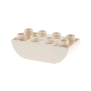 1x Lego Duplo Roof Tile 2x4 White Inverted Brick Double Curved 4644208 98224 - Picture 1 of 1