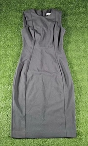 Vestido Vaina Calvin Klein Mujer Talla 0P Gris Sin Mangas Cremallera Trasera - Imagen 1 de 8