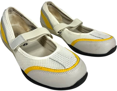 Curves for women white/yellow/grey gym shoes hook & loop close size 8 - Image 1 of 4