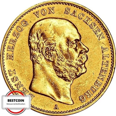 J269  20 Mark  SACHSEN-ALTENBURG Ernst von 1887 A in VZ  3429 - Bild 1 von 2