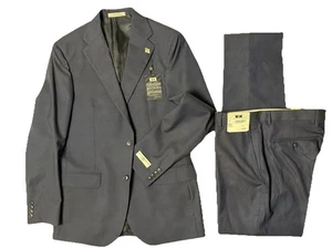 Made in USA  40L 34 W, Joseph Abboud, Italian wool suit, Tailored Fit NAVY BLUE - Picture 1 of 19