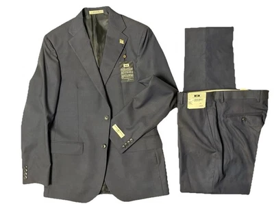 Made in USA  40L 34 W, Joseph Abboud, Italian wool suit, Tailored Fit NAVY BLUE - Image 1 of 4