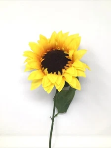 Artificial Silk Sunflower Floral Pick Large 26” Pick 6” Bloom - Picture 1 of 9