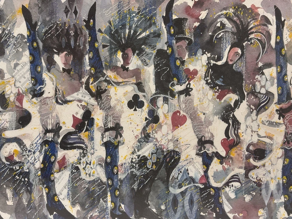 Hermoso arte enmarcado original firmado "Can-Can" impresión Misha Lenn, regalos raros Foto 1 de 4