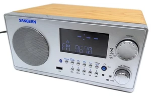 Sangean WR-22 Digital Tabletop Radio Silver AM / FM USB BT AUX Maple - Tested - Picture 1 of 23